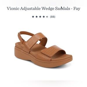 NIB Vionic Wedge Sandals-Camel